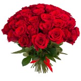 Букет 65 роз (пример-розы Фридом) 40см