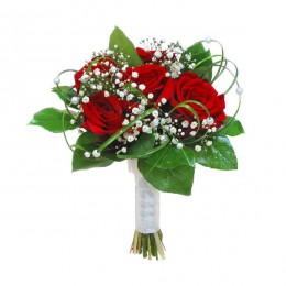 Букет невесты №1 (розы, зелень, декор)